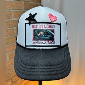 Trump ladies Trucker Hat - hearts and stars